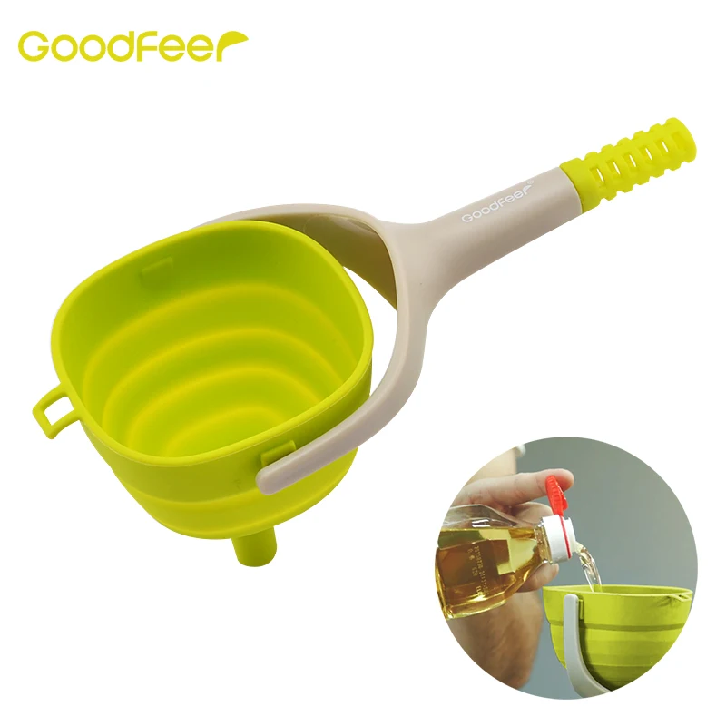 

Goodfeer Multi Purpose Silicone Funnel Foldable Quick Transferring Bottle & Flask Funnel Spill-free Kitchen Cooking Accessories