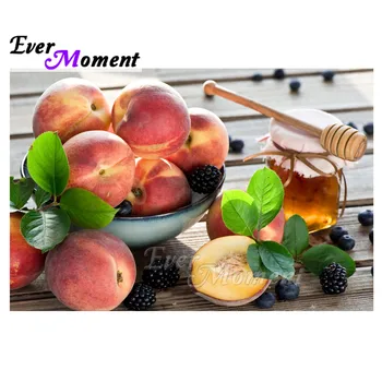 

Ever Moment Diamond Painting Peach Tea Fruit Artwork Full Square Drill Handmade Picture Rhinestone Diamond Embroidery 3F1789