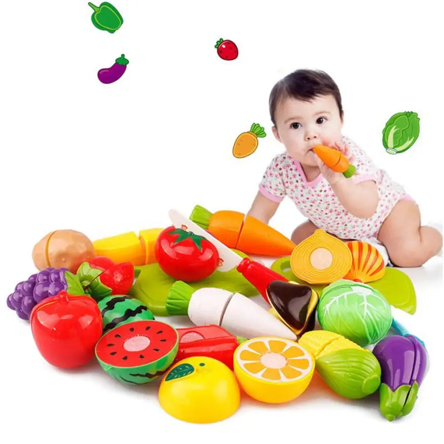 Новые поступления 20 шт./компл. Резка фрукты овощи Ролевые игры для детей Кухонные игрушки набор ребенок подарки на день рождения