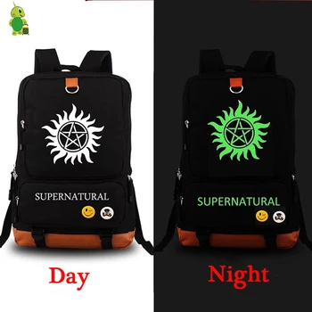 

Supernatural Sam Dean Luminous Backpack Women Men Hip Hop Backpack School Bags for Teenage Girls Boys Large Laptop Backpack