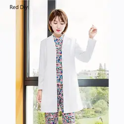 Красота больницы спецодежда медицинская хирургическое платье женские скраб комплект Топы корректирующие и брюки корейский пластическ
