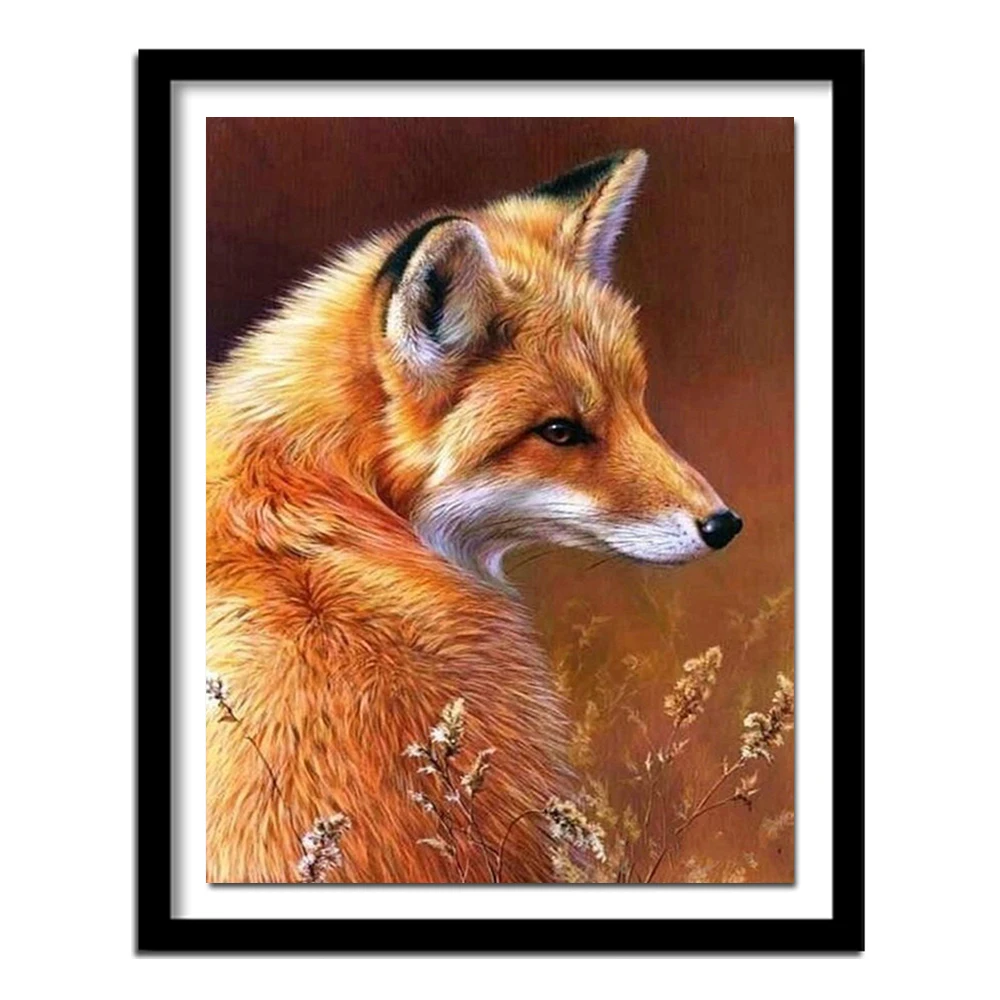 

Full Resin Square Diamond Painting Fox Cross Stitch Kits 5D Diamond Embroidery Needlework Home Decoration Diamond