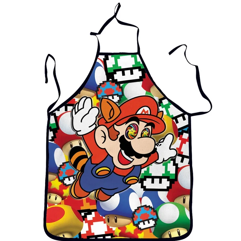 

3D Funny Aprons Children Cartoon Super Mario Kitchen Apron Dinner Party Cooking Apron Kid Baking Accessories