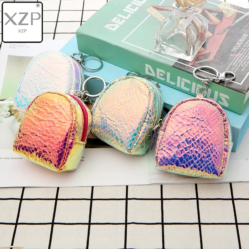

XZP Laser Small Coin Purse Shining Color Snake Pattern Mini Zipper Coin Bag Handbag Purse Cute Headset Bag Key Ring Coin Purse