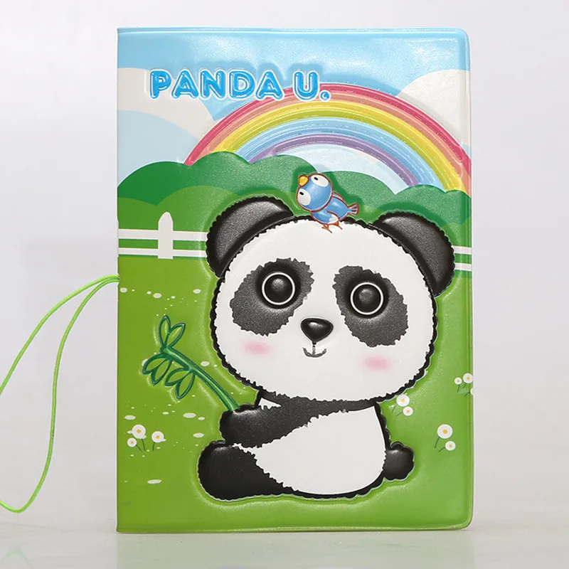 

14*9.6cm PVC Passport Cover Travel Wallet Document Passport Holder Organizer Covers 3D Design Panda Printed Business Card Holder