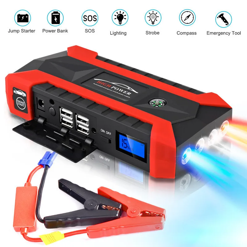 89800mAh 12V LCD 4 USB Car Jump Starter Pack Booster Charger Car Battery Charger Buster Power Bank board circuit