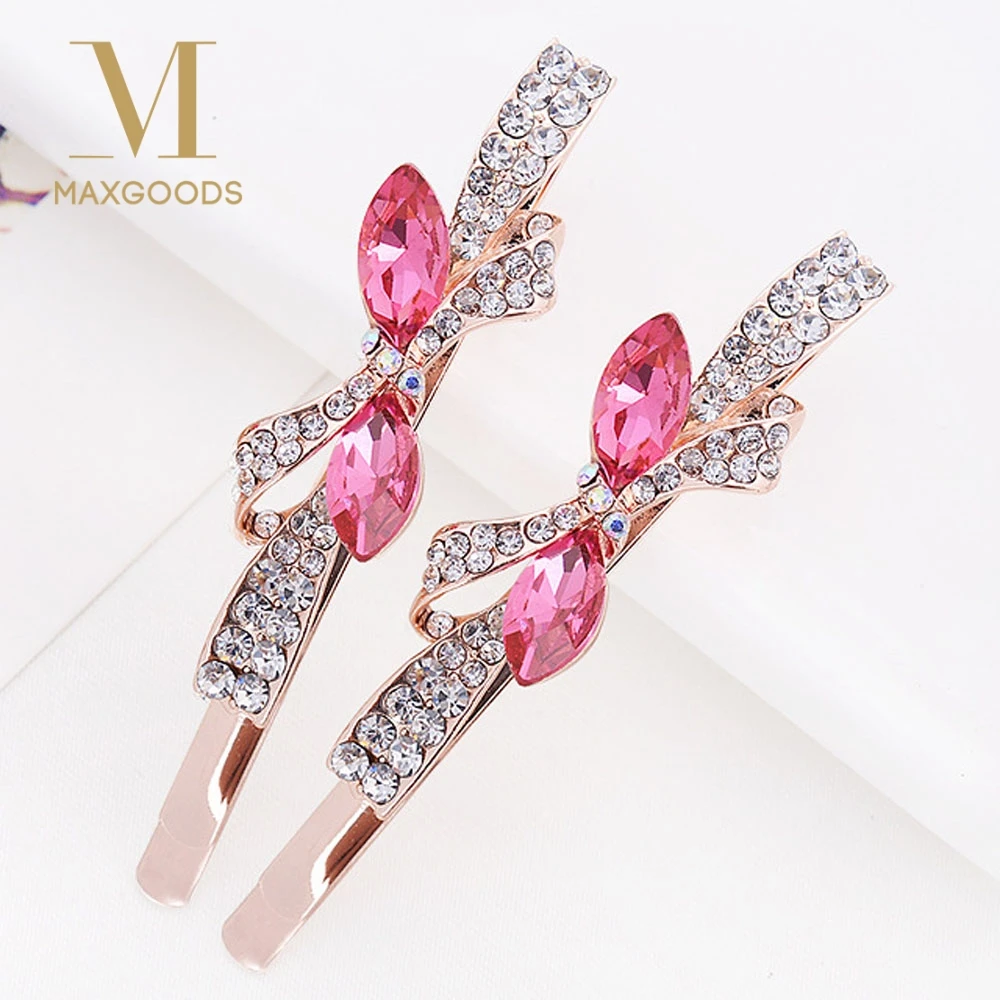 

1Pair Korean Crystal Rhinestone Butterfly Hair Clip Barrette Hairpin Hairband Clamp Women Girls Hair Accessories