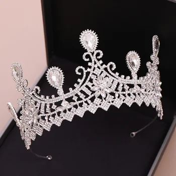 

GETNOIVAS Crystal Crown Hair Jewelry Handmade Rhinestone Tiaras de Noiva Pageant Women Headpiece Wedding Hair Accessories SL