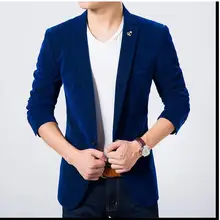 Traje Hombre, новинка, модный мужской блейзер, Тонкий Топ, дизайн, мужские бархатные блейзеры с одиночной пуговицей, мужские блейзеры средней длины, высокое качество