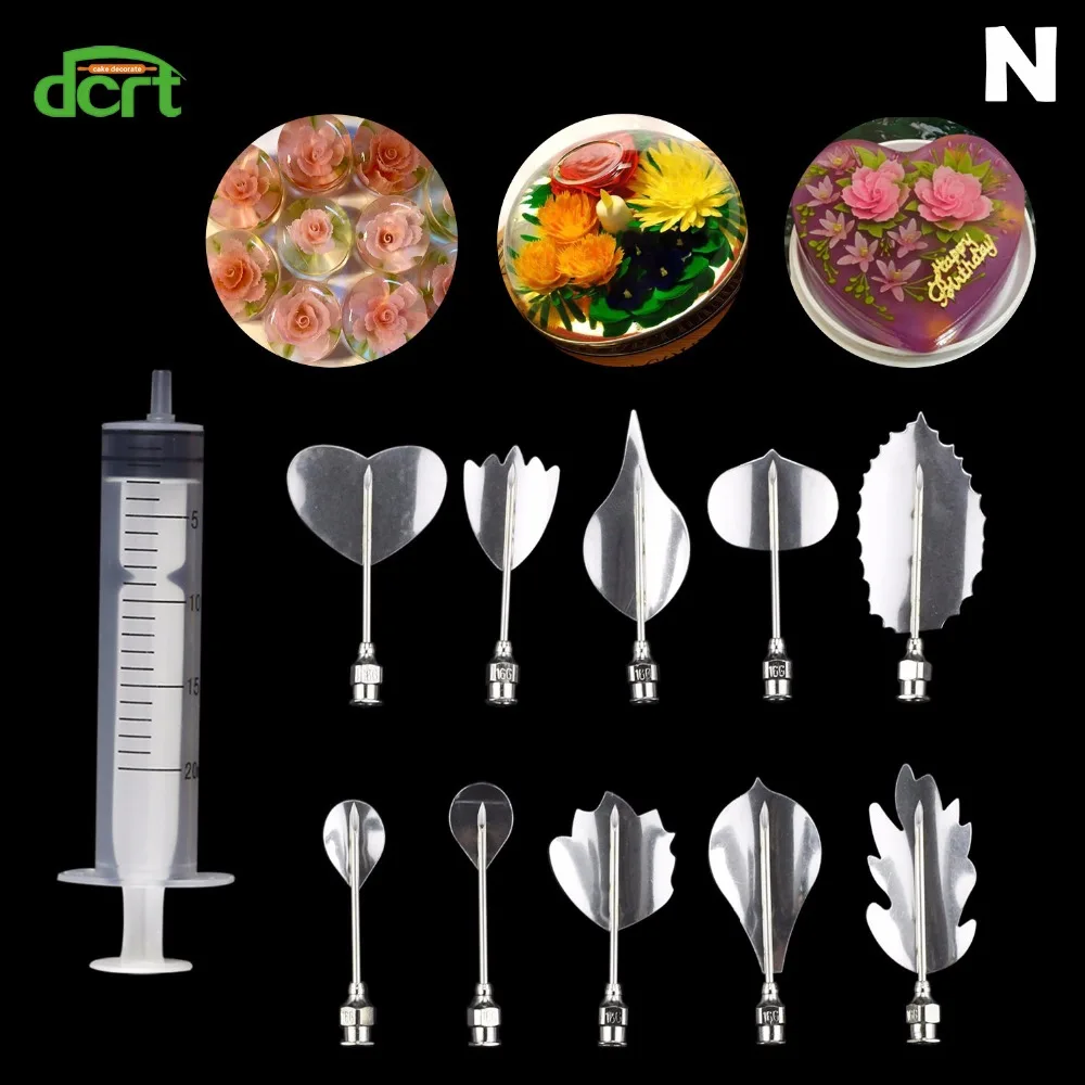 40 Pcs 3D Gelatin Jelly Art Needle Tools Pudding Flowers Cake Decorating Tools