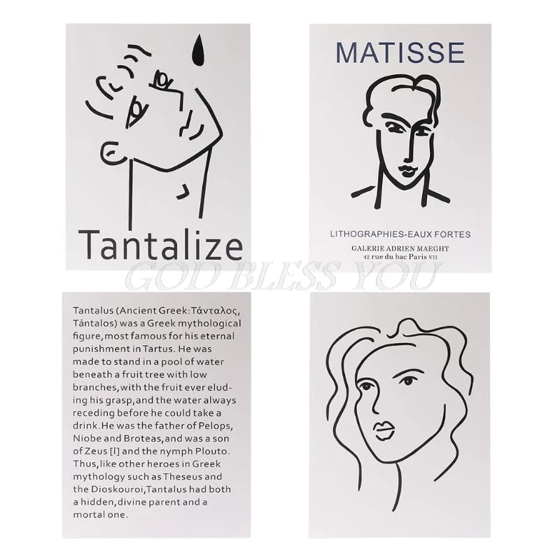 

Simple Retro Style Picture Card With Matisse Portrait & Letters Photography Background Tools Postcards Party Backdrops