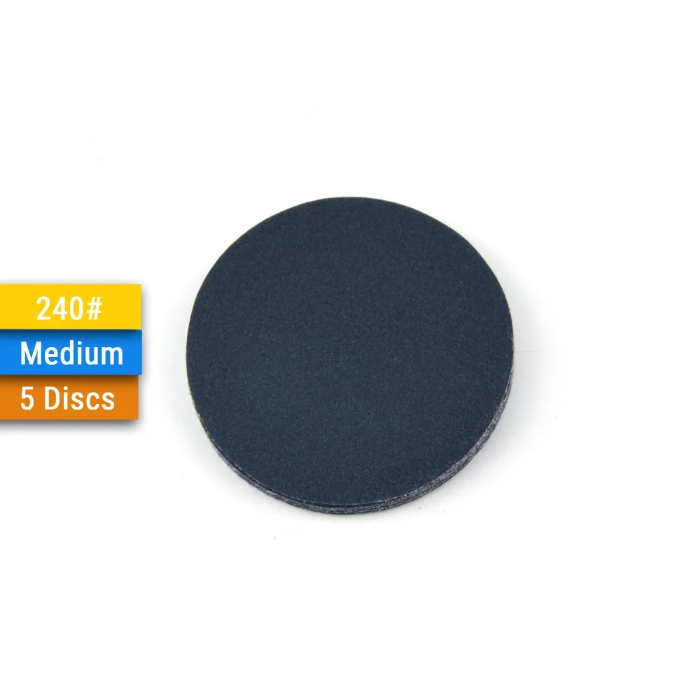 2 Inch (50mm) Assorted Grits Silicon Carbide Hook&Loop Sanding Discs+ 6mm Backing Pad + Foam Interface Pad for Wet/Dry Sanding