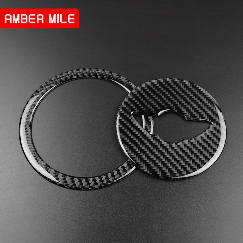 AMBERMILE для Mini Cooper Clubman R55 R56 Countryman R60 R61 аксессуары наклейка из углеродного волокна интерьерная наклейка на руль s