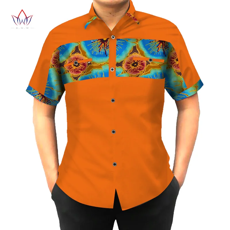 На заказ африканская одежда с принтом рубашка мужская с коротким рукавом Дашики Мужские Рубашки s Slim Fit африканская одежда размера плюс 6XL BRW WYN302 - Цвет: 11