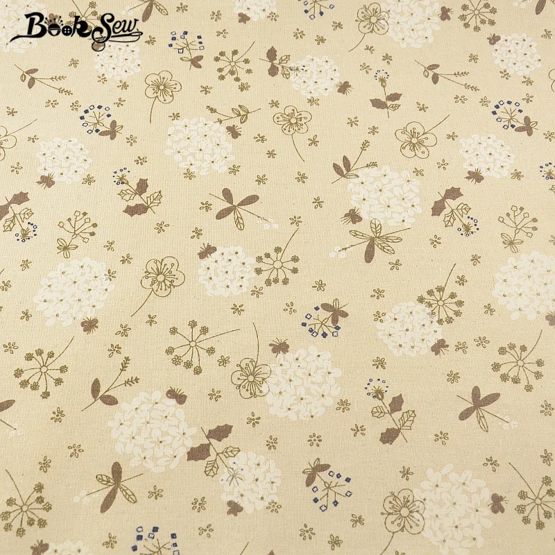 Booksew Home Textile Cotton Linen Fabric Flower Design Sewing Material Tablecloth Pillow Bag Curtain Cushion Zakka Tissu CM|design textil|textiles