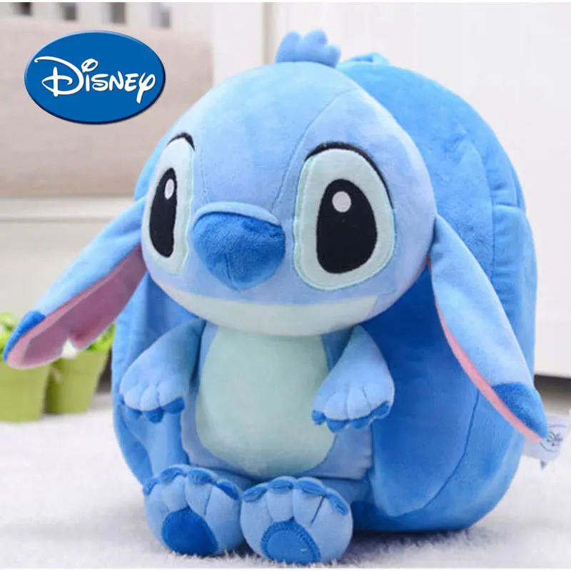

Disney Backpack for Kids 30cm Stitch Angel Cute Children Schoolbag Short Plush Soft Safe PP Cotton Stuffed Plush Toys gift