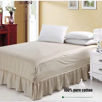 

100% cotton solid color bed cover set popular style bedspreads sets bed mattress protect cover quality bedskirt bed coverlet set