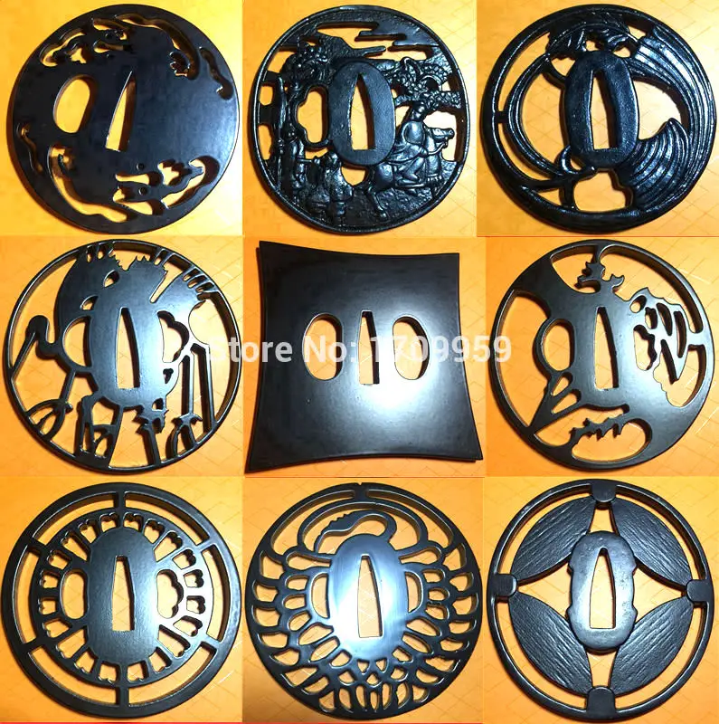 

Wonderful Iron Tsuba Guard For Japanese Tsuba Samurai Katana Sword Guard Wakizashi Nice Handmade DIY Accessory