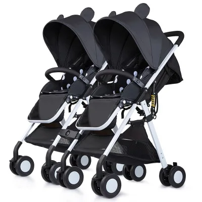 7,8 двойная детская коляска для близнецов Omni-направляющие колеса полулежащая коляска для малышей-близнецов детская двойная прогулочная коляска 360 градусов