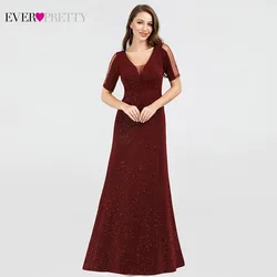 Burgundy Mother Of The Bride Dresses Ever Pretty Mermaid V-Neck Short Sleeve Elegant Mother Dresses Robe Mere De La Marie 2019 Burgundy Mother Of The Bride Dresses Ever Pretty Mermaid V-Neck Short Sleeve Elegant Mother Dresses Robe Mere De La Marie 2019