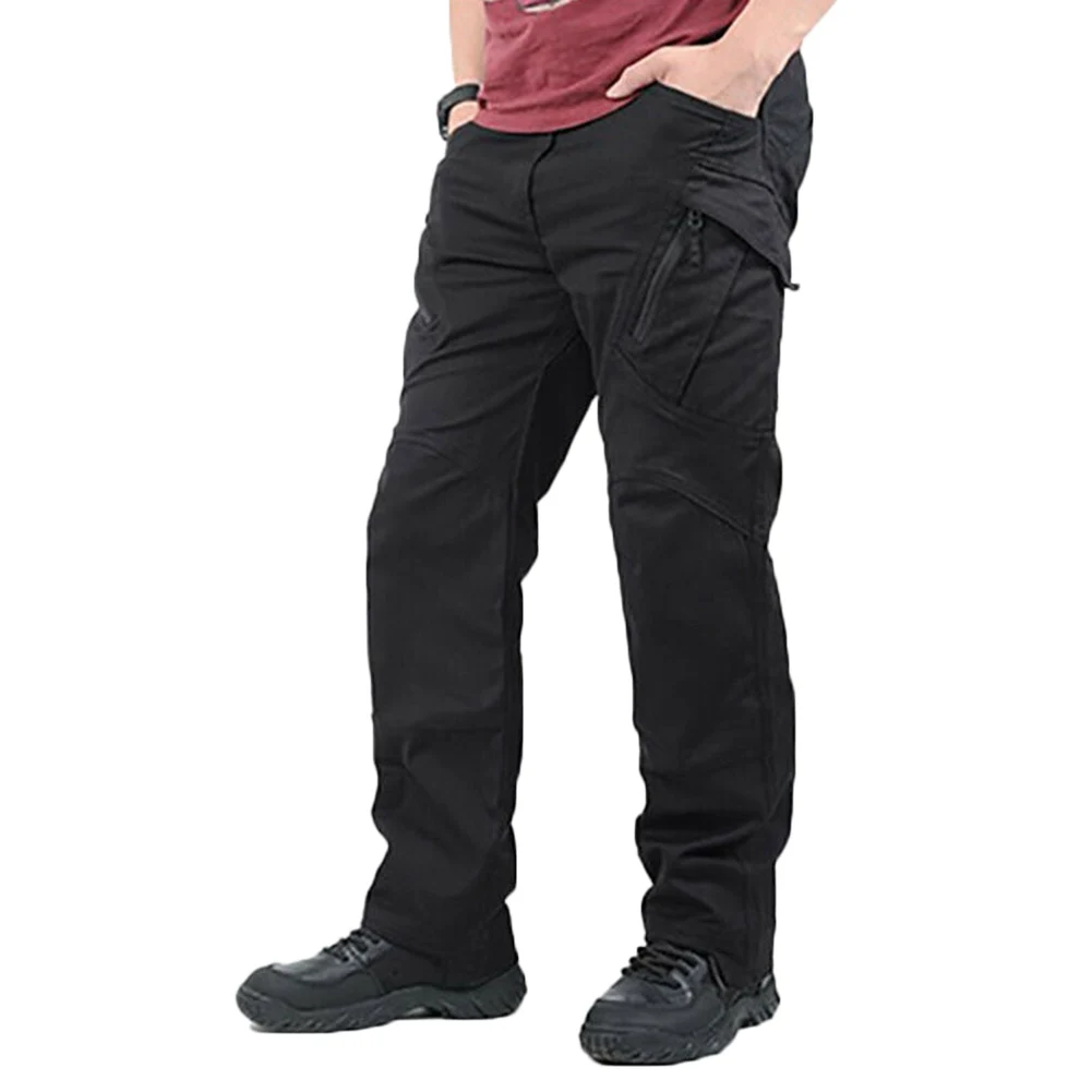 Мужские рабочие брюки карго с карманами свободные брюки MC889 - Цвет: Black