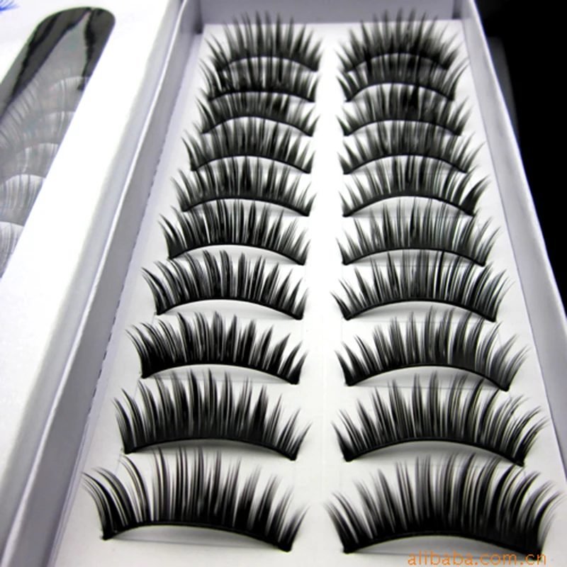 

10 Pairs 3D Cotton Stalk Eyelashes False Eyelashes Natural Long Black Fake Eyelashes Makeup Eyelash Extension Fake Eye Lashes