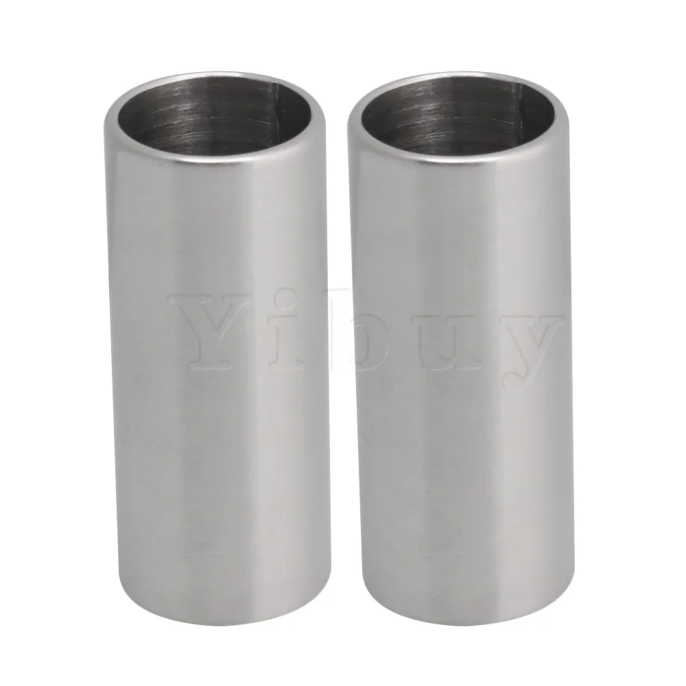 Yibuy 60mm Chrome Stainless Steel Guitar Slide Tube for Guitar Bass