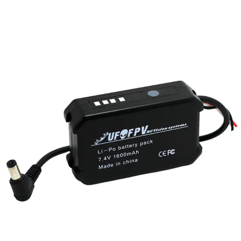 

UFOFPV 7.4V 1600mAh Lipo Battery Rechargeable Pack LED Indicator Tester For Fatshark HD2/V3 FPV Video Goggles RC Multicopter