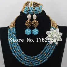 Модный женский набор ювелирных украшений для невесты ожерелье комплект украшений невесты Африканский комплект украшений для вечеринки новинка