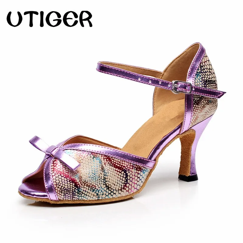 

Ladies Latin Dance Shoes Women's Salsa Dance Shoes Women Professional 7.5cm Heel Tango Dancing Shoes Suede Sole