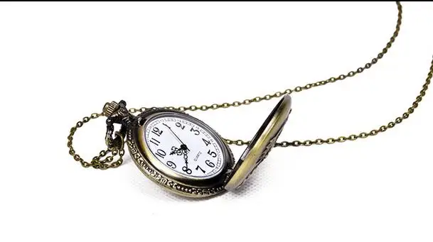 Винтаж черный бронзовый One Piece мужские стимпанк Цепочки и ожерелья карманные часы подарок pol568