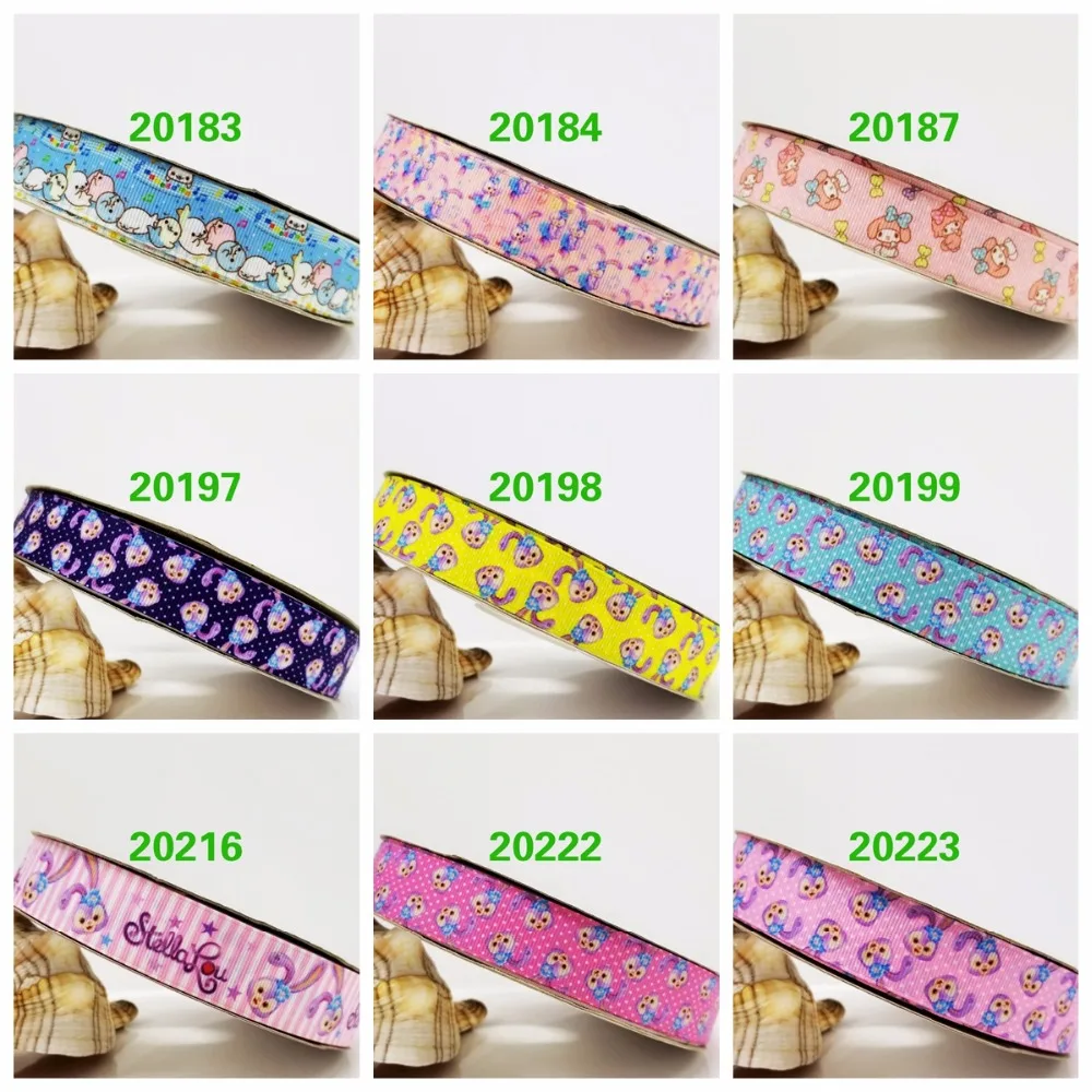 

Free shipping 50 yard cartoon printed grosgrain ribbon 20223