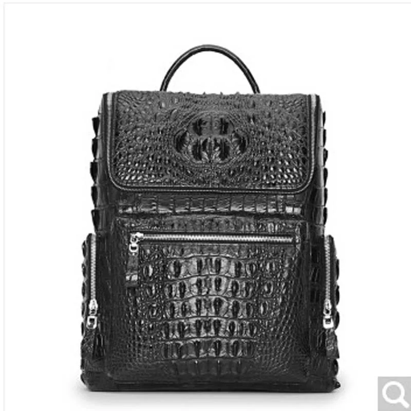 Best Price Сумка kaisadadi в Корейском стиле, деловая мужская сумка на два плеча, повседневный Модный черный рюкзак из кожи аллигатора Best Price Сумка kaisadadi в Корейском стиле, деловая мужская сумка на два плеча, повседневный Модный черный рюкзак из кожи аллигатора