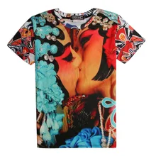 2016 Summer New Retro China Opera Spoof Wind Pirnted Kissing Pattern 3D T-shirt Funny Short Sleeve T Shirt for Men/women
