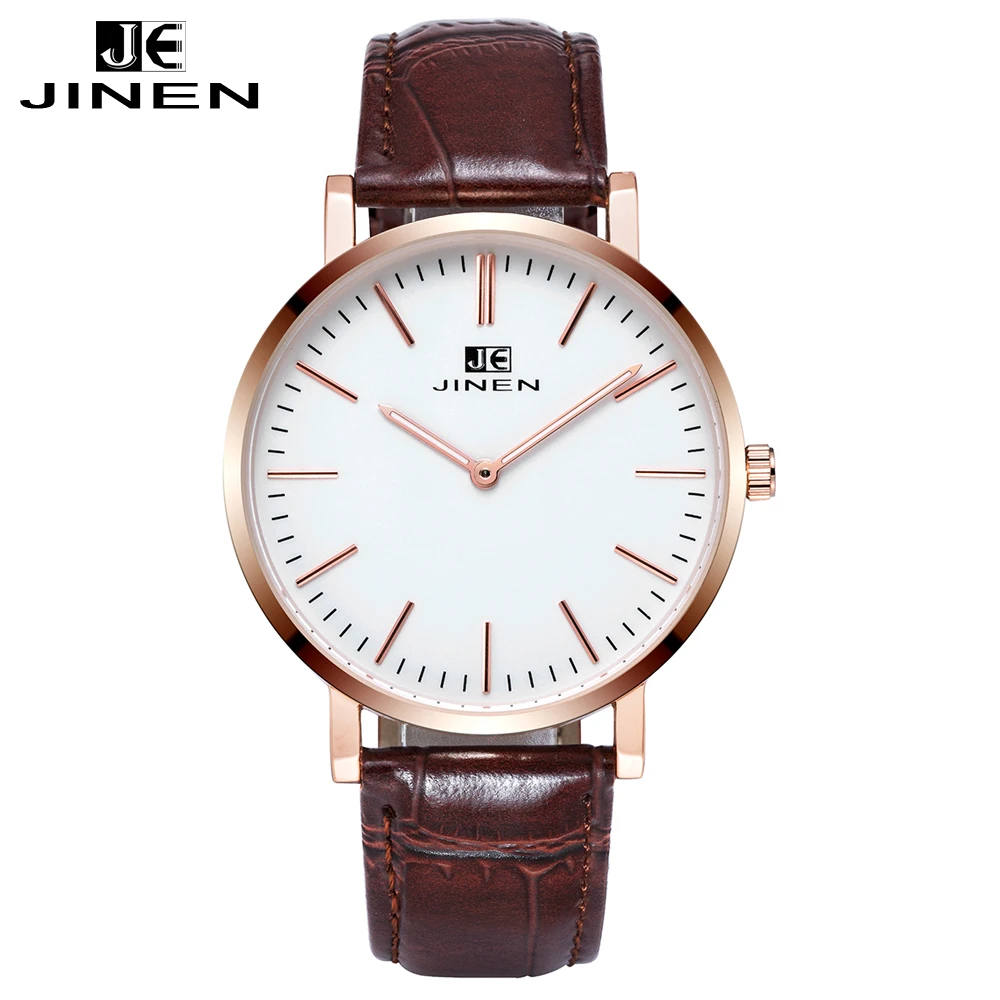 JINEN Men s Business Sports Watches Rose Gold Case Alloy High quality Watch Relogio Masculino De