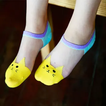 

7Pairs Funny Socks Non-Slip Ankle Boat Socks With Animals Meias Femininas Invisible Boat Socks Female Slipper Cute Women Socks