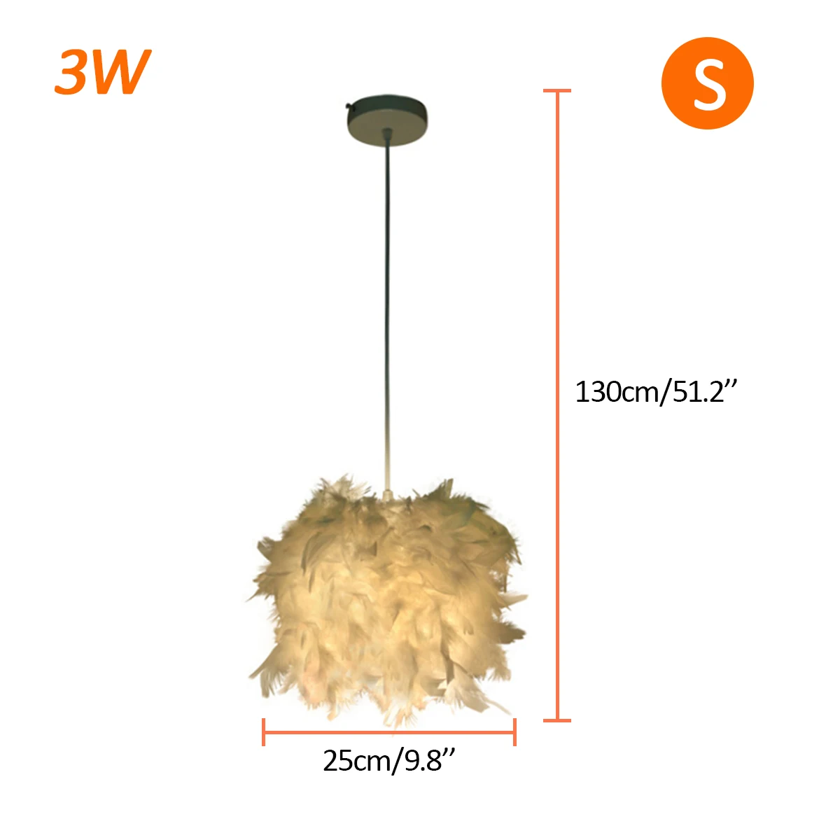Подвесной светильник с перьями, подвесной светильник, подвесной светильник в скандинавском стиле, винтажный Лофт, декор для столовой, кухни, домашний светильник, светодиодный светильник - Цвет корпуса: S