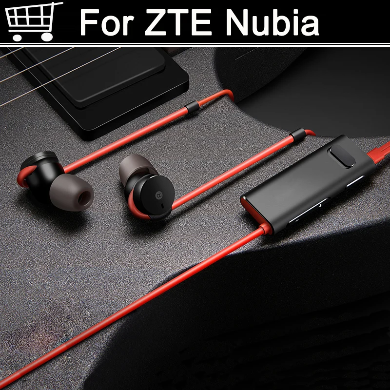 

For Nubia z17 Z11 z17s mini S In-Ear Headphone support aptX Noise Cancelling MIC Aluminium Alloy shell TPE Line For Nubia z11