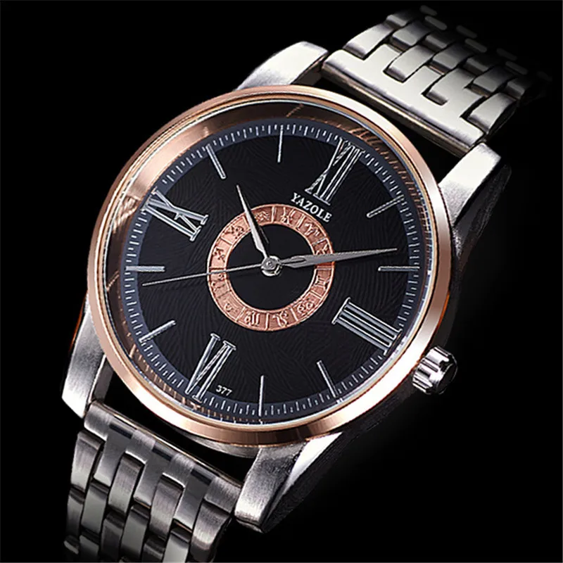 YAZOLE Quartz hodinky z nerezové oceli Pánské hodinky Nepromokavé Volný čas 12 Souhvězdí Design Muž Hodiny Relogio Masculino YD377
