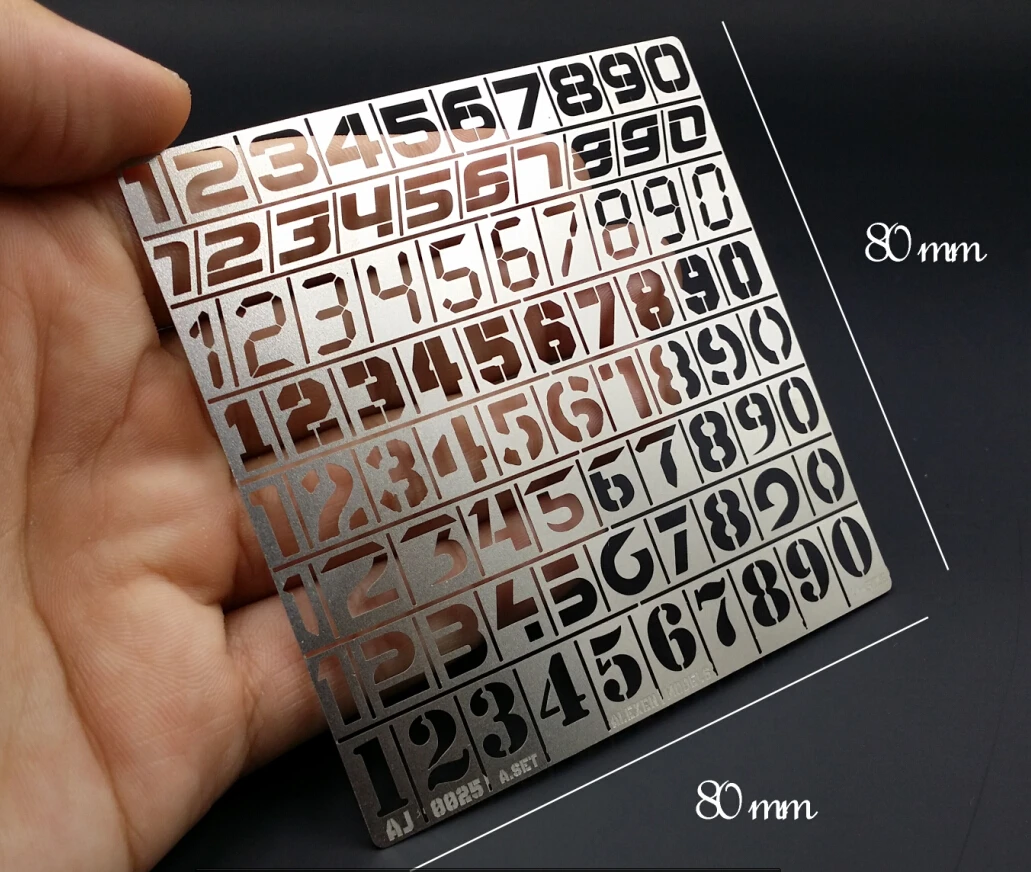 

Alexen Model AJ0025 Heavy Equipment Number Stenciling Templates Medium A Version Modeling Leakage Model Spray Plane