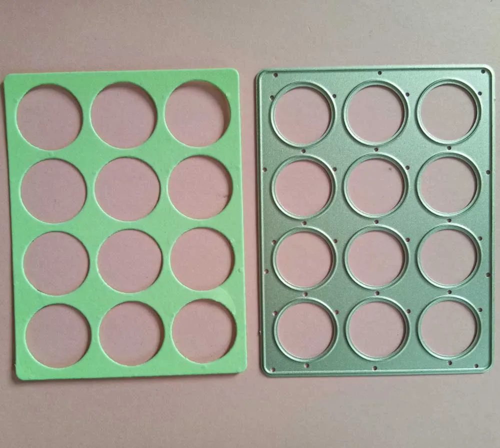 New 12 Round Hole Frame Embossing Die Metal Cutting Dies for Craft DIY