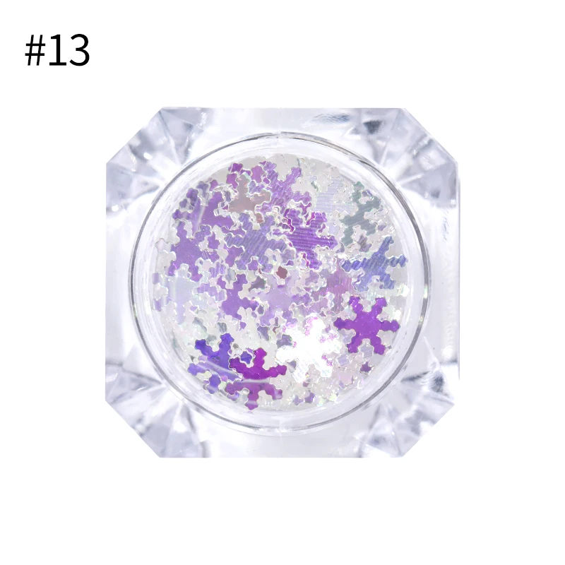 3D Блестки для ногтей, блестки, Красочные Снежинки, Звездные узоры, мерцающий порошок, украшение для ногтей, сделай сам дизайн - Цвет: 13