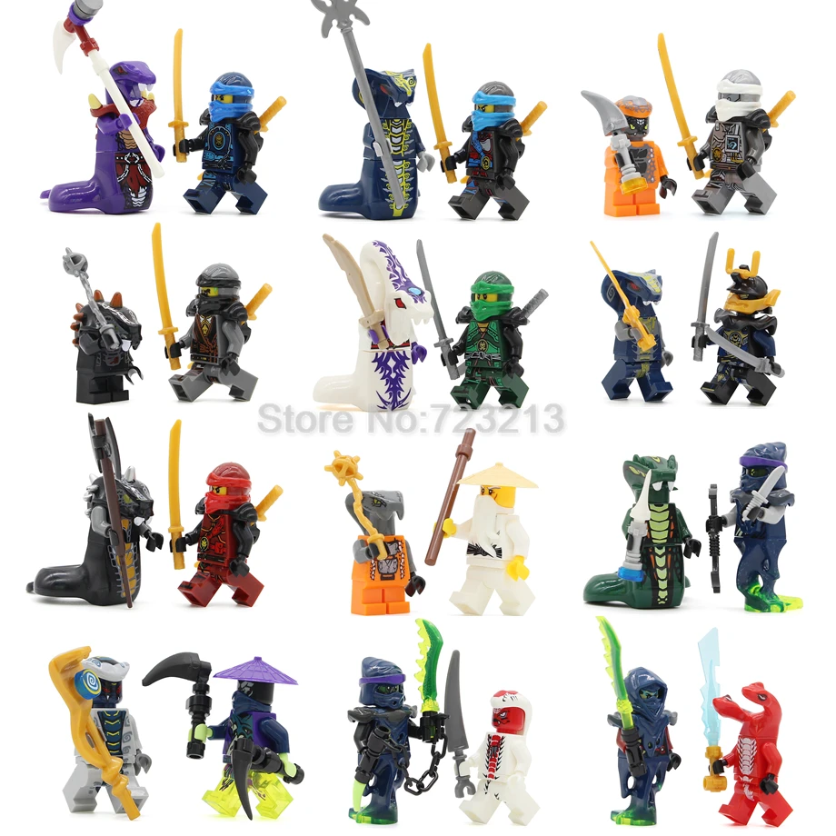 

24pcs Hot Sale Ninja Figure Set Pythor KAI JAY COLE ZANE Lloyd Sensei Wu NYA Snake Building Blocks Toys LELE31035