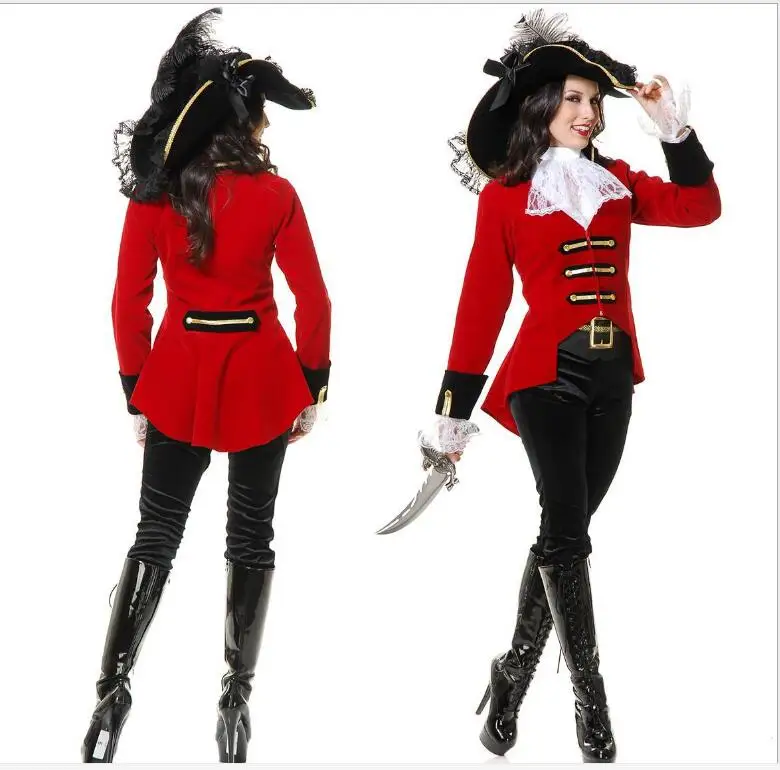 

Pirate Costume Women Adult Halloween Carnival Cosplay Fancy Irregular Caribbean Make-up Party Cap Anime Suit