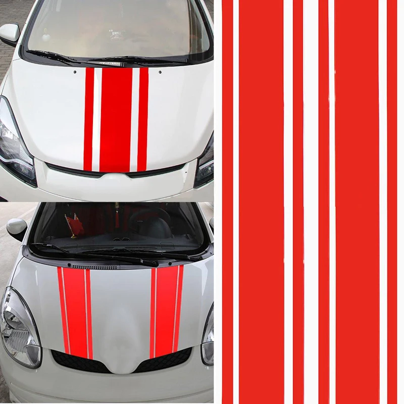 2pcs 183x8cm DIY Car Body Hood Vinyl Racing Stripe Pinstripe Sticker Decal