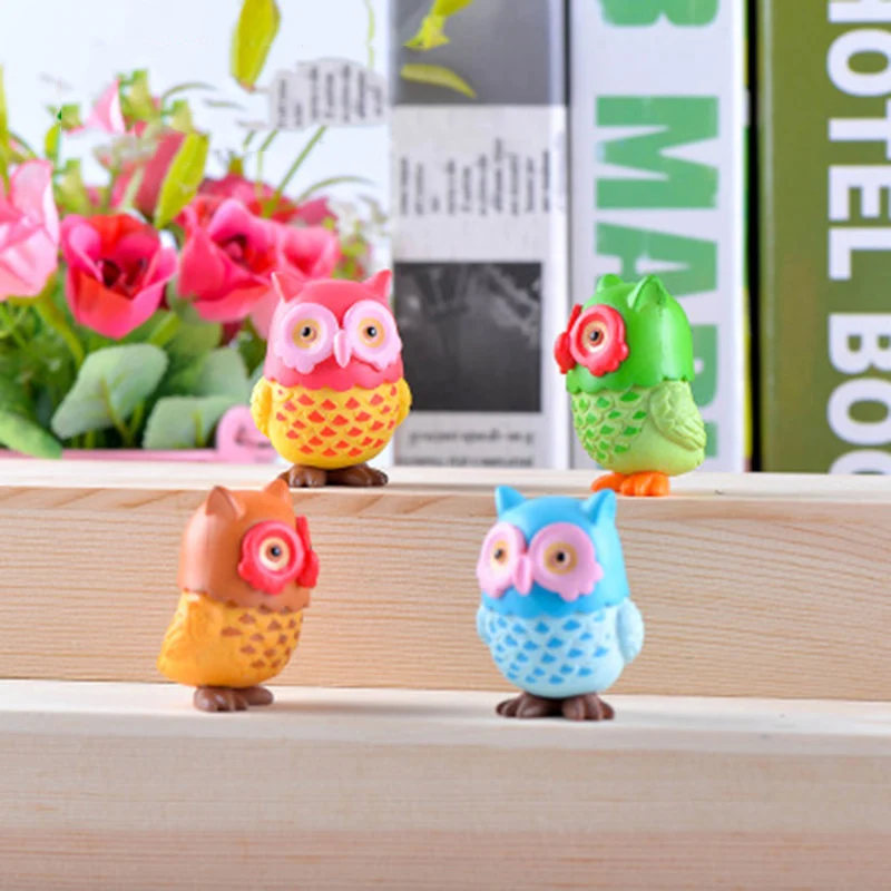 

ZOCDOU 1 Piece Originali Night Owl Fly Cat Bird Strigiformes Nerd Student Small Statue Figurine Crafts Ornament Miniatures