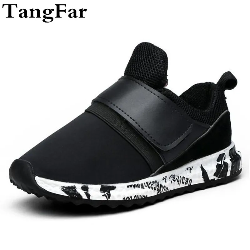 Kids Mesh Sneakers Breathable Black Causal Shoes For Children Outdoor