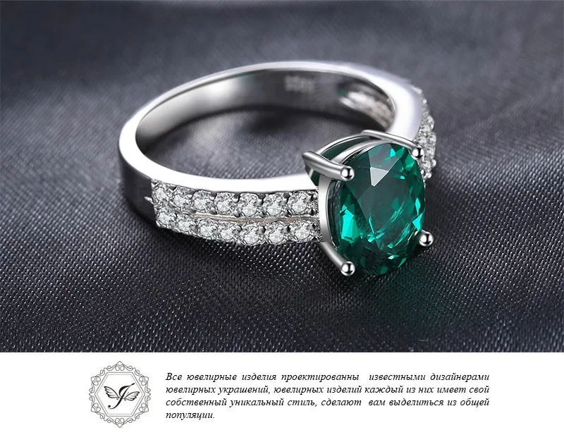 Jewelrypalace bornstone 2.2ct Nano России имитации Изумрудный Обручение Юбилей кольцо для женщины Настоящее стерлингового серебра 925