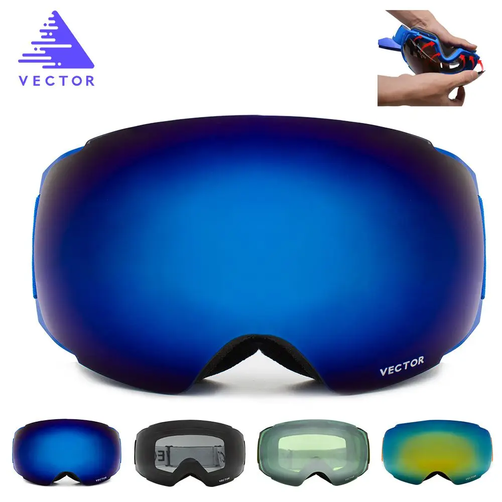 

Ski Goggles with Magnetic Double Layer UV400 Protection Anti-fog Snowboard Ski Glasses for Men Women Snowboard Ski Glasses