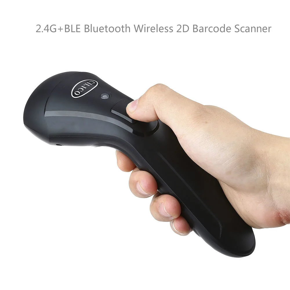 

CILICO CT80 QR Code Scanner 2.4GHz Bluetooth USB HID Wireless Barcode Scanner Portable Hand-held Bar Code Reader For Android IOS
